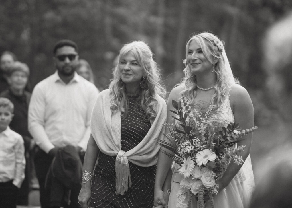 Bride Walking down aisle at wedding near Red Deer