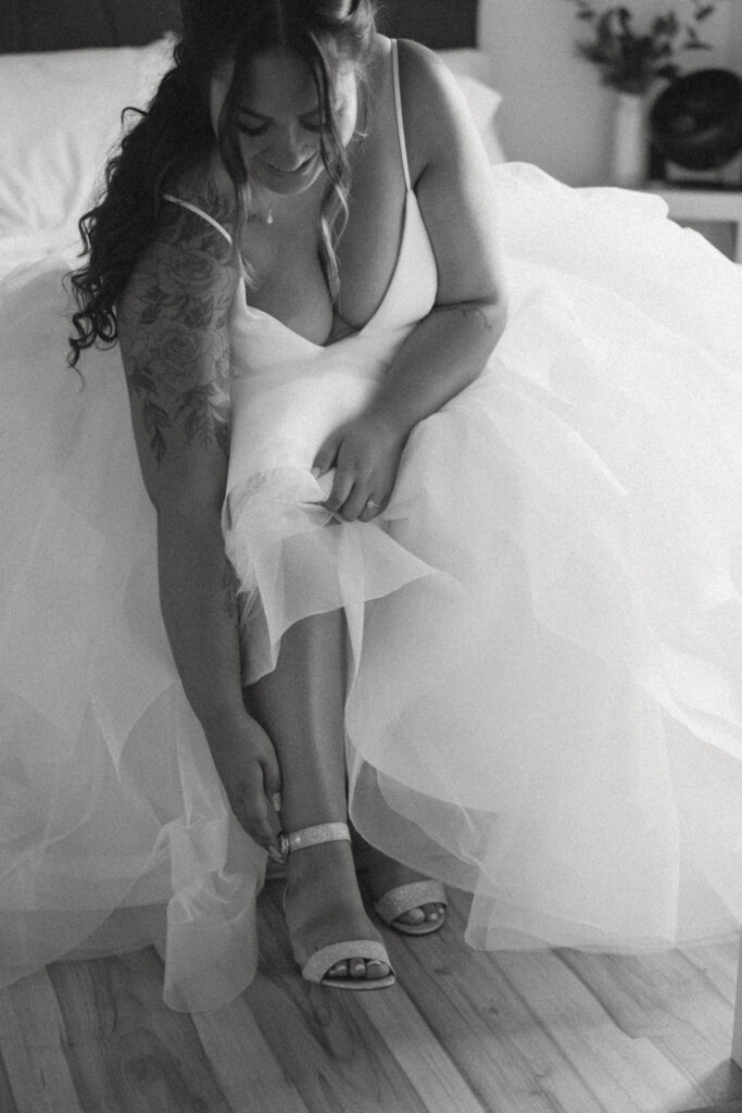 Bride Getting ready for her Hinton Alberta Wedding