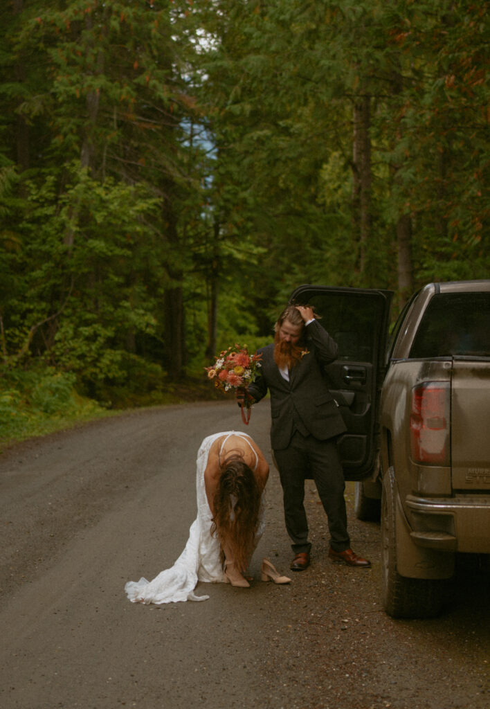 candid elopement photo Revelstoke BC