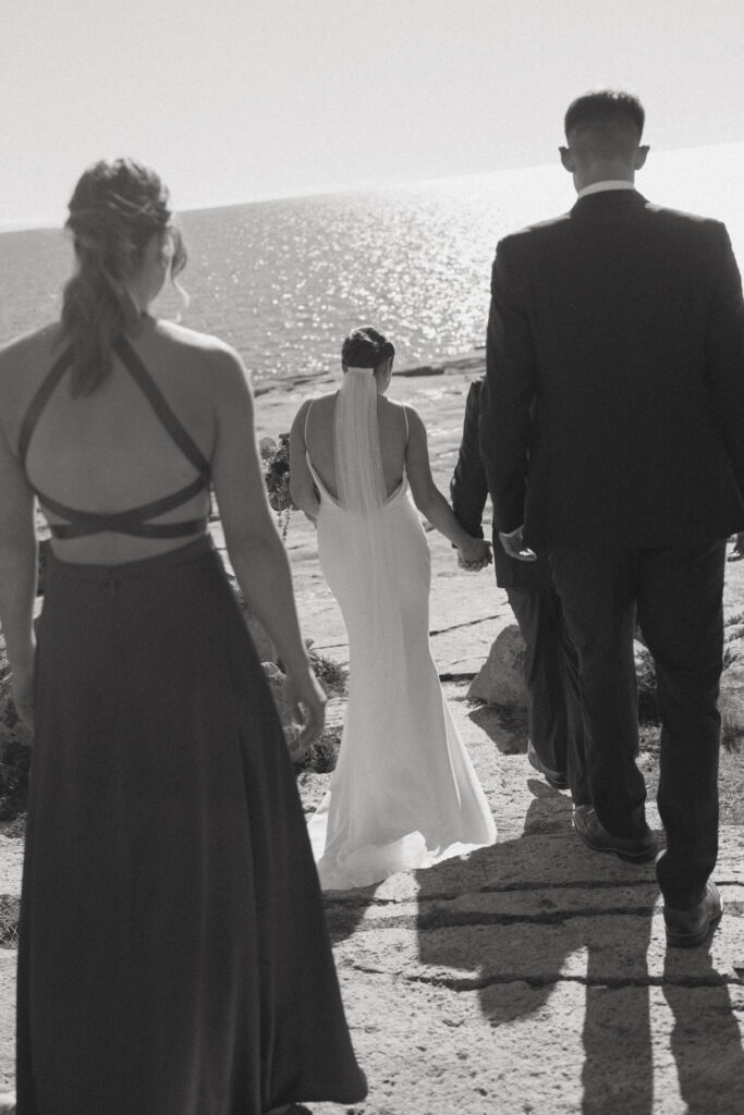 Bride’s veil blowing in the breeze at Schoodic Point, Acadia National Park.