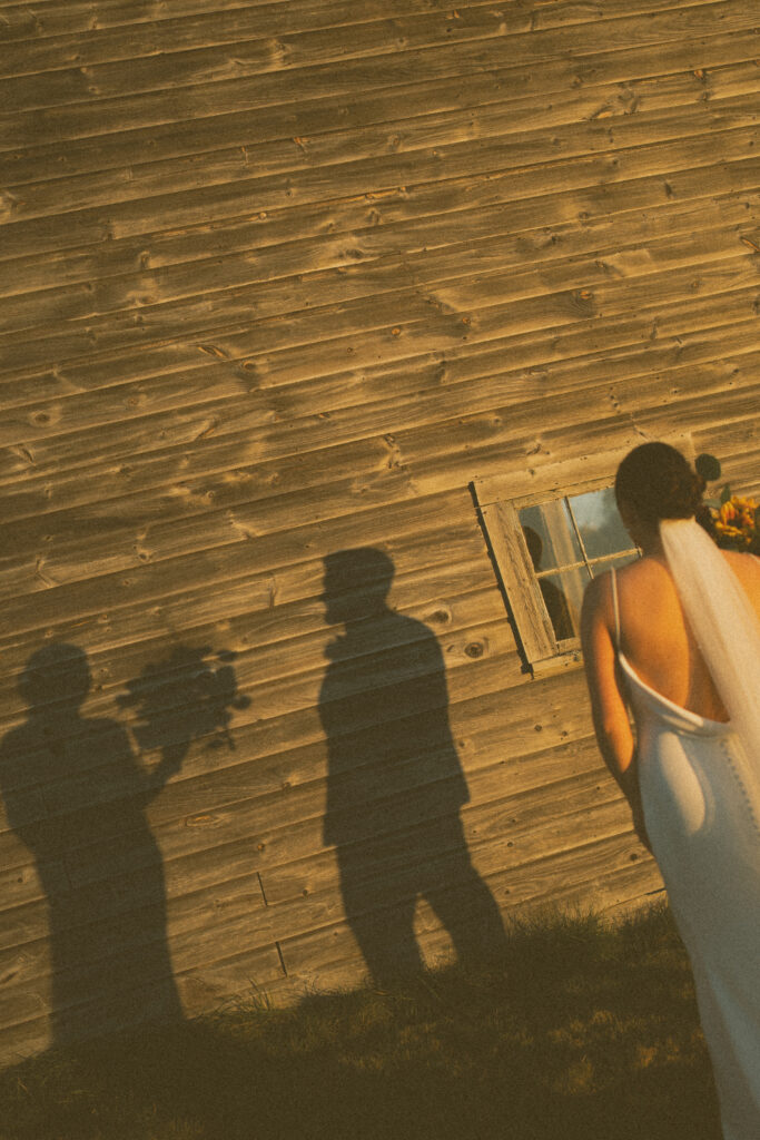 Sunset wedding photos in Ellsworth, Maine