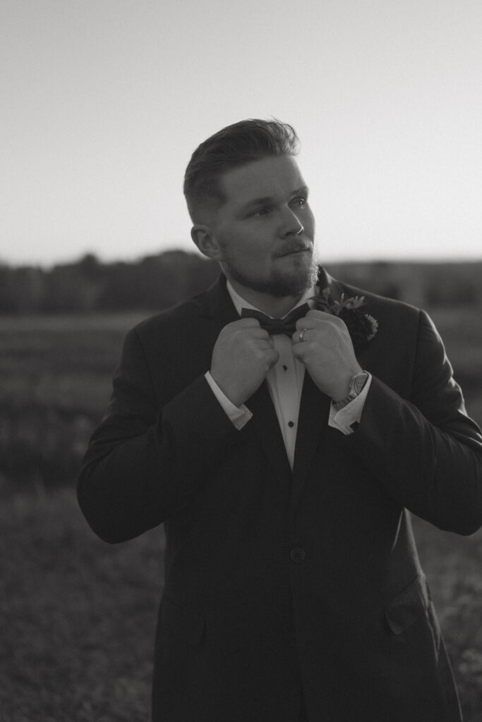 Sunset wedding photos in Ellsworth, Maine