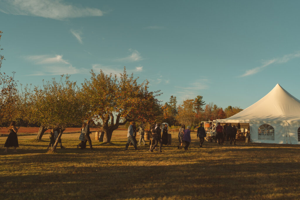 Backyard wedding details in Ellsworth, Maine