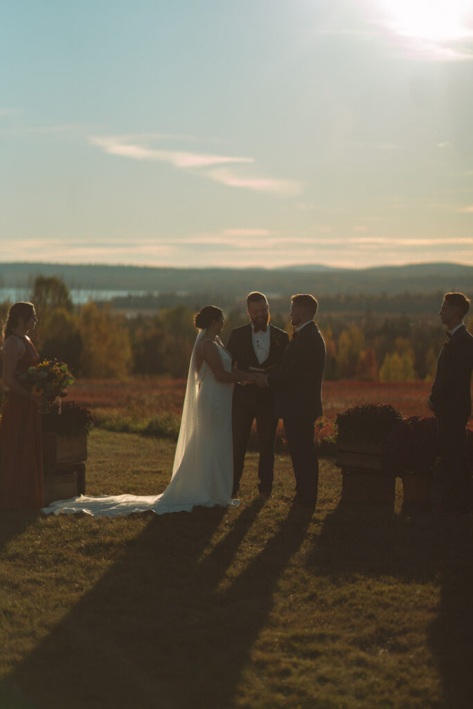 Backyard wedding details in Ellsworth, Maine
